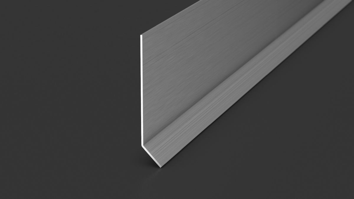Stainless steel skirting board 80mm - brushed stainless steel 2.50m