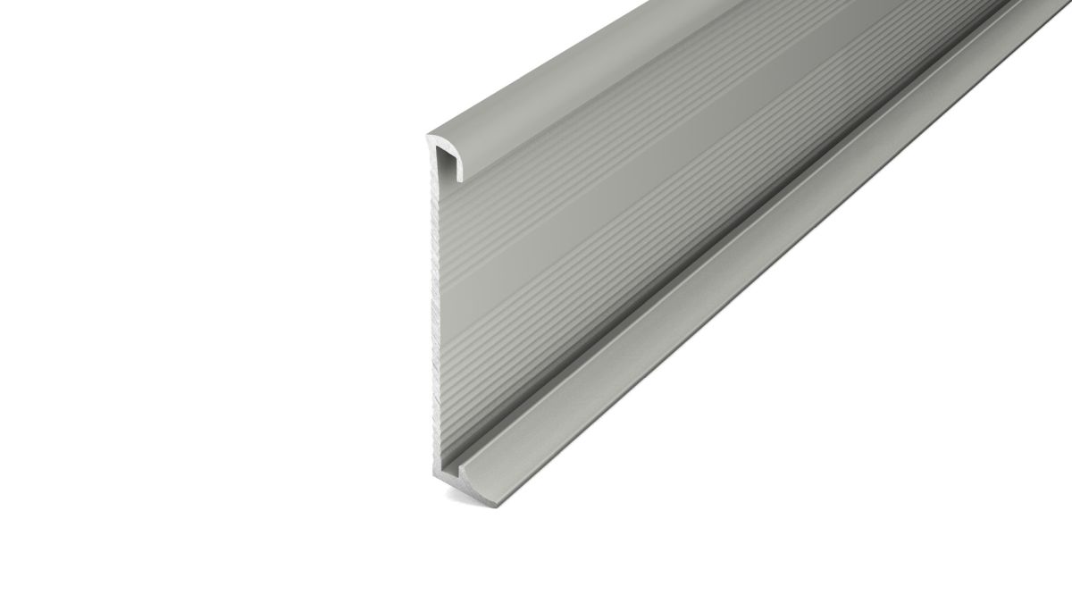 Aluminum skirting board 378 with inset 2-3 mm - titanium