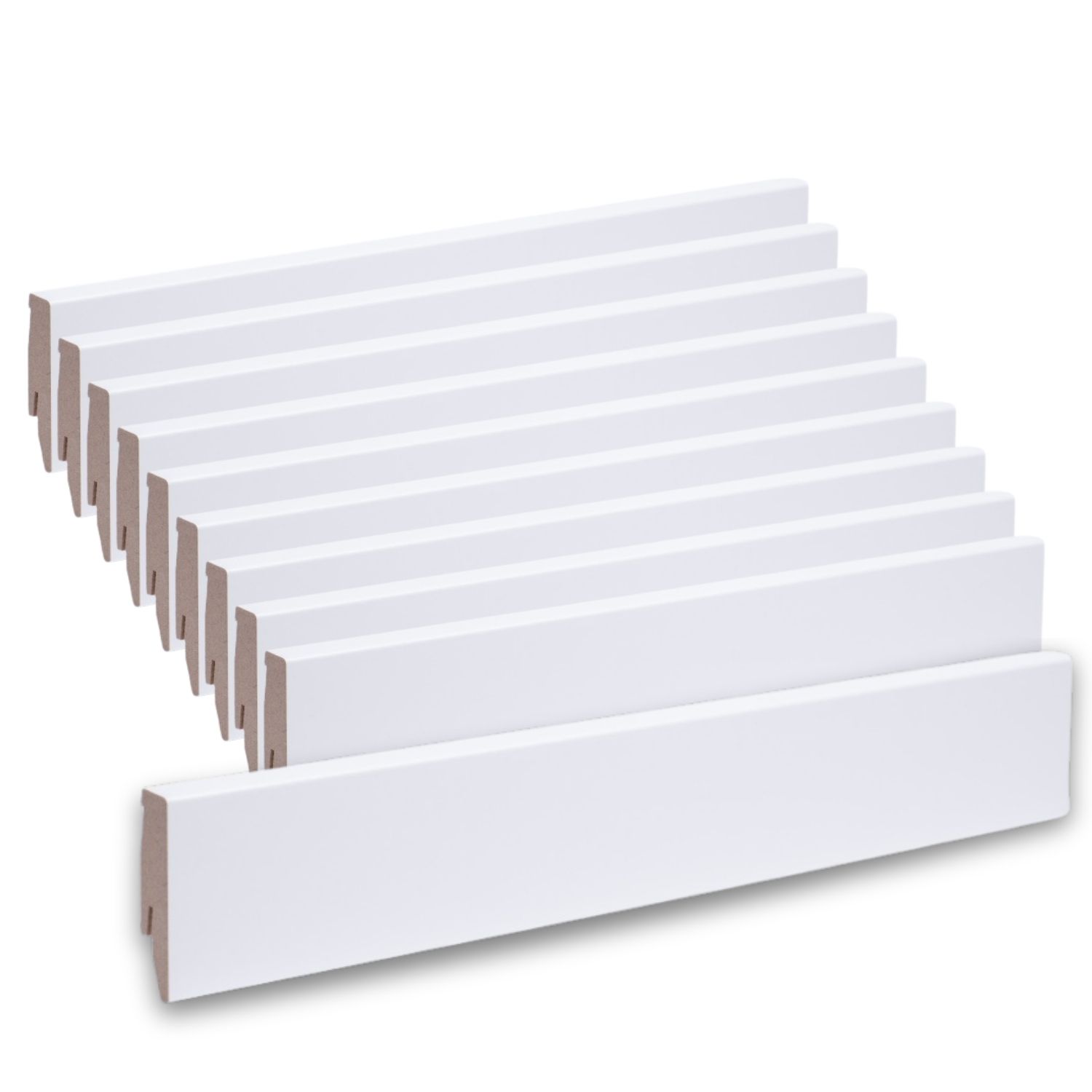 Aktionspaket 26 Meter Sockelleisten 60 mm Weiß