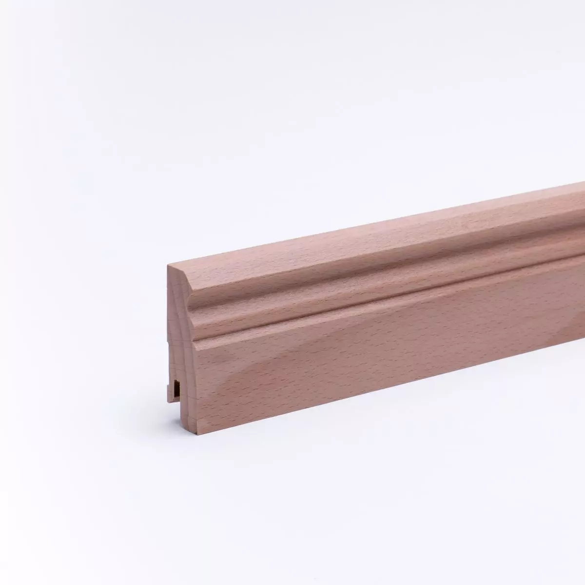 solid wood skirting 60mm with profile Berlin varnished beech