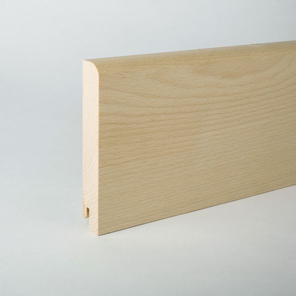 Massivholz-Sockelleiste abgerundet 100mm - Buche roh