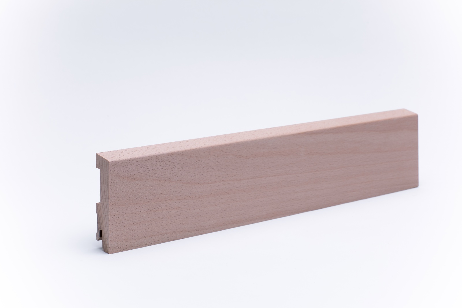 Massivholz Sockelleiste abgeschrägt 80mm - Buche roh