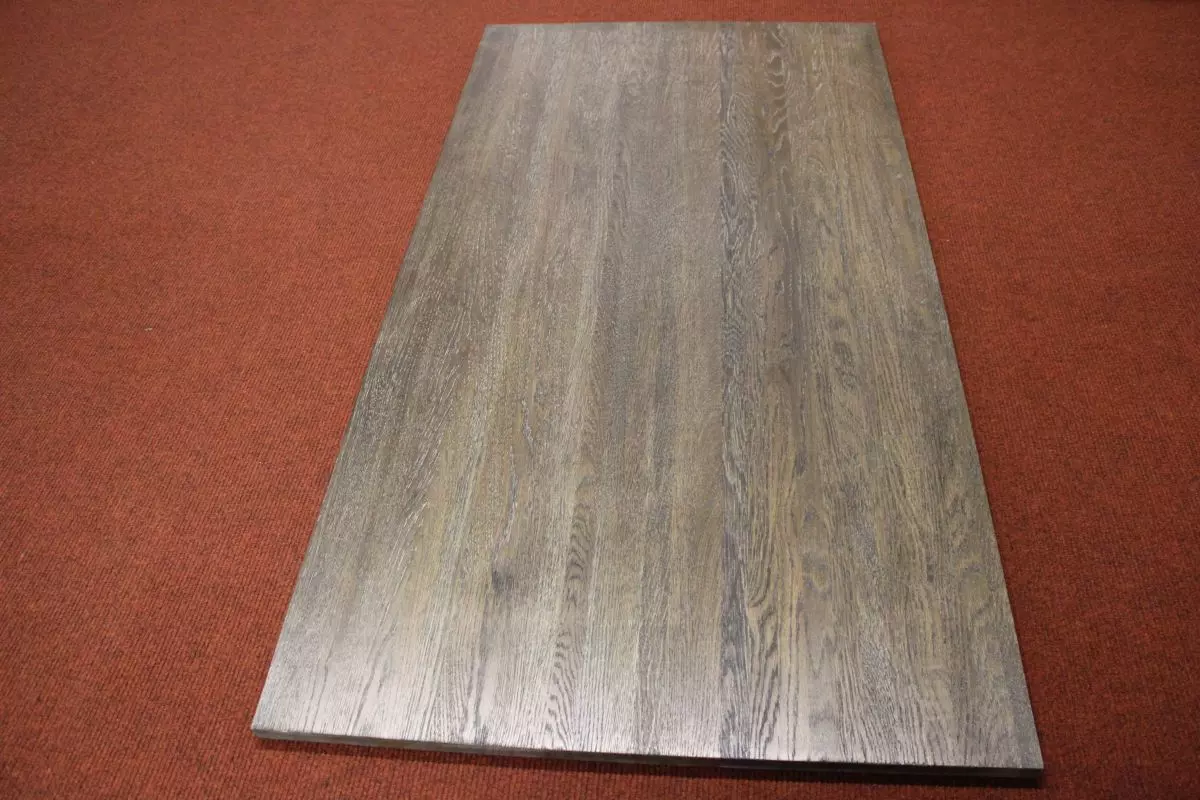 Solid wood panel, 22 mm oak, oiled in pepper black, 126 x 66 cm