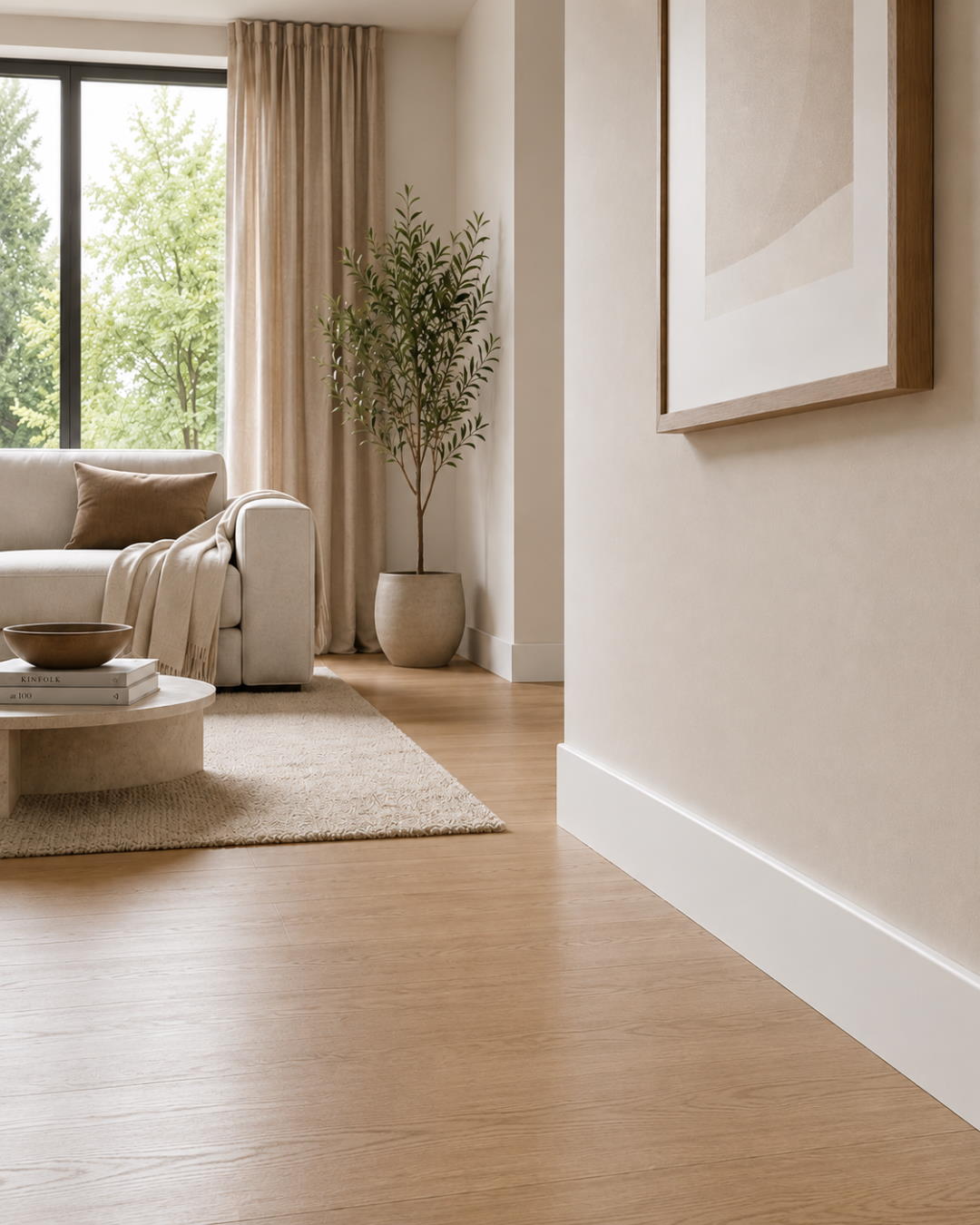 Rodapié con perfil clásico, MDF 100 mm blanco