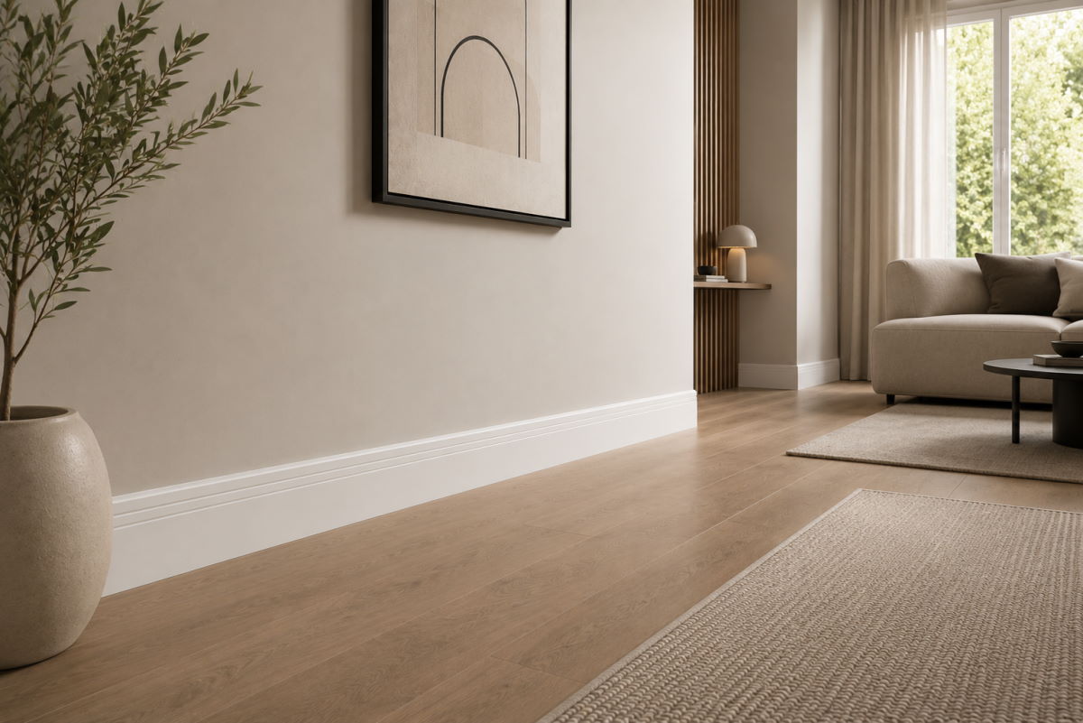 Rodapié Cottbusser perfil 120 mm MDF - blanco
