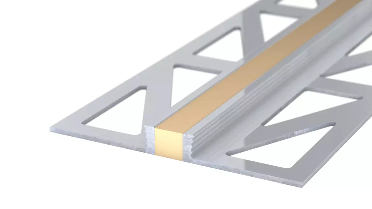 Aluminium expansion joint profile - EPDM joint - for 4.5mm decking - Beige 3m