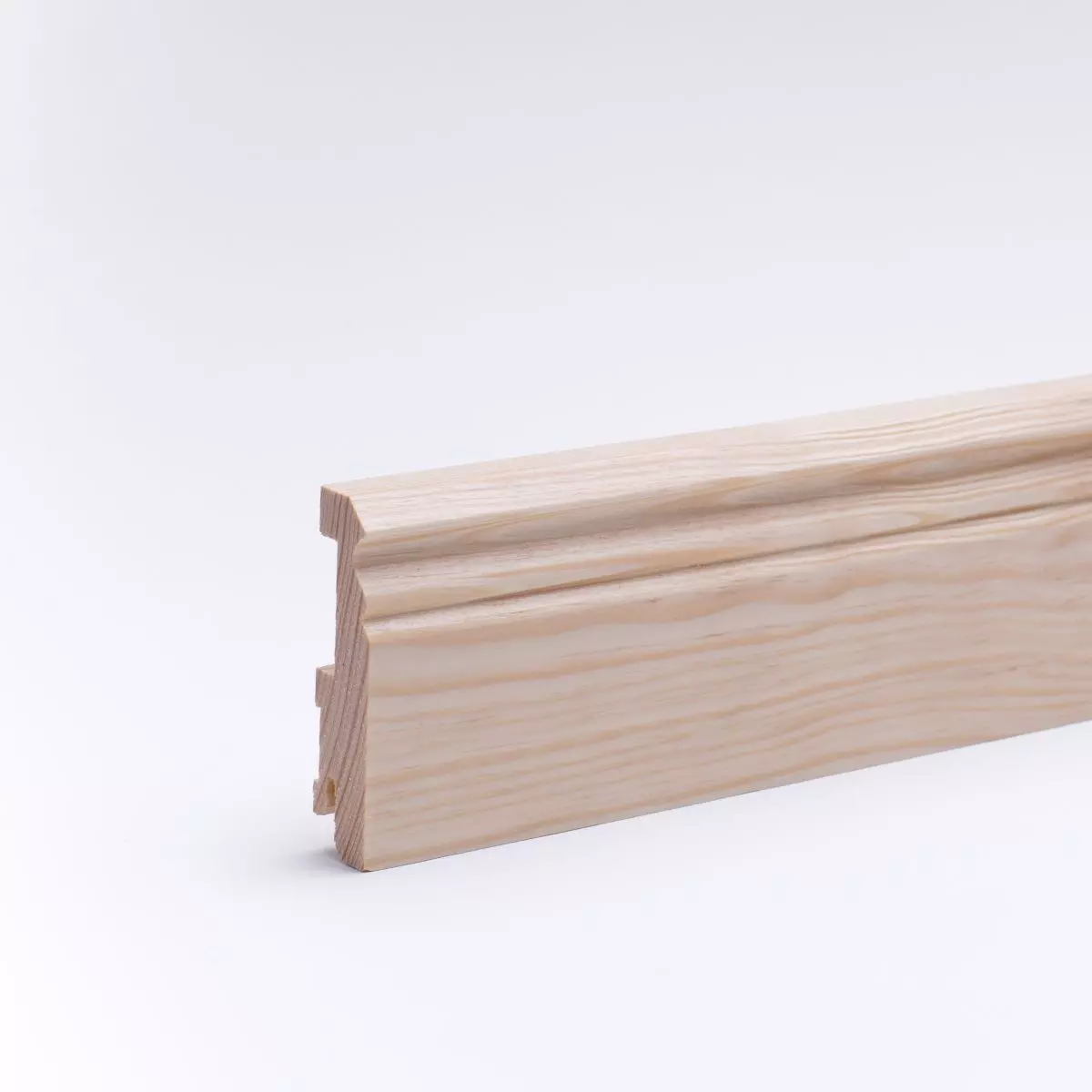 Solid wood skirting Berlin profile 90mm - pine lacquered