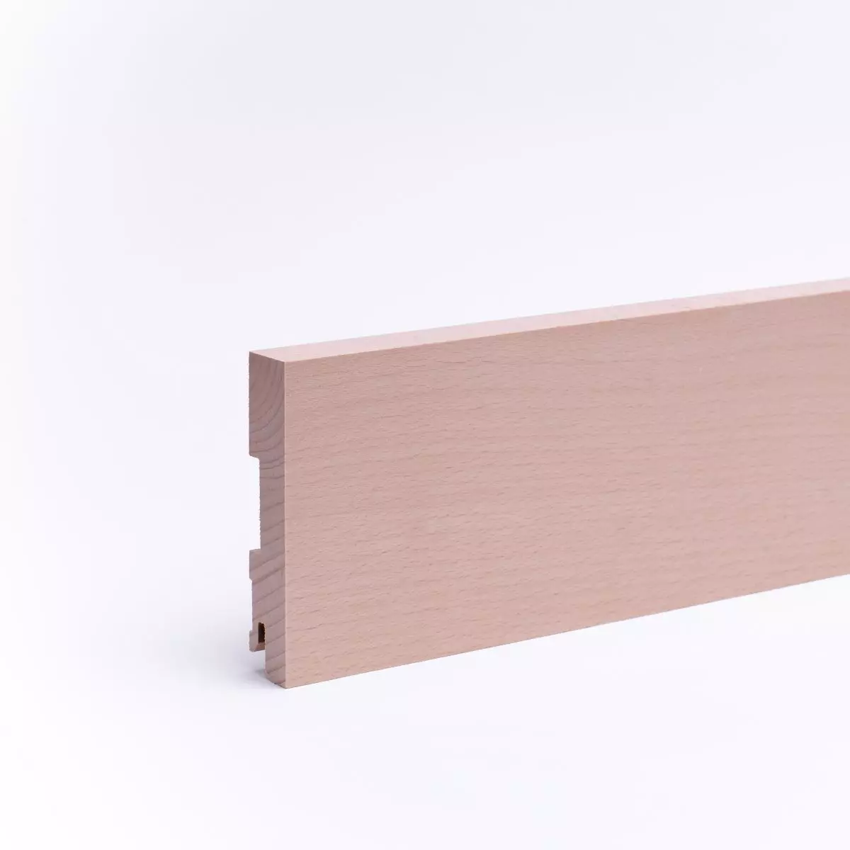 solid wood skirting 120mm quadrangular varnished beech