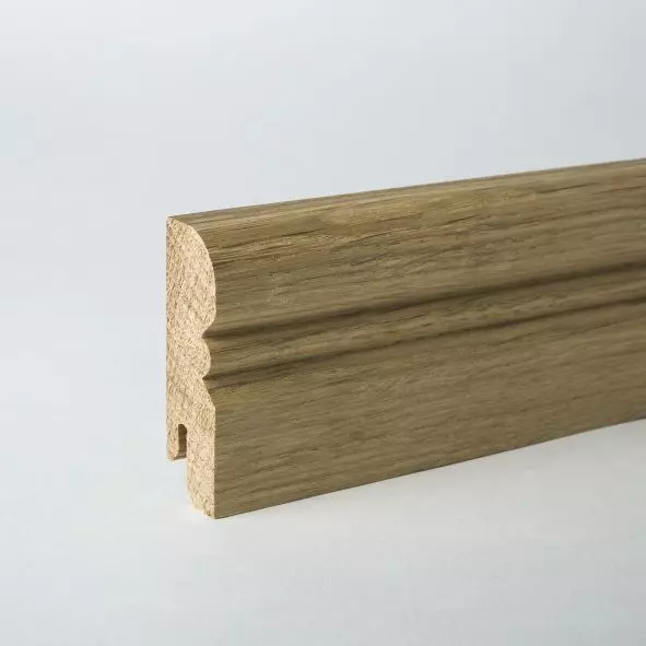 Solid wood skirting board Alt Reno profile 60mm - oak raw