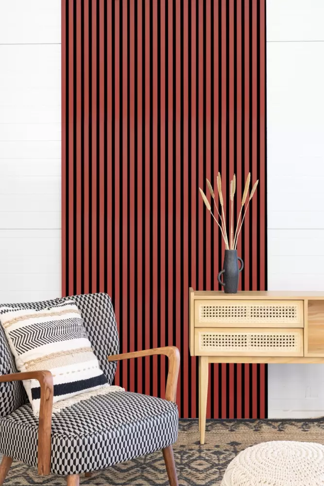 Akustikpaneel 3000 x 400 mm Coral - Akustikfilz  Schwarz - Wandverkleidung