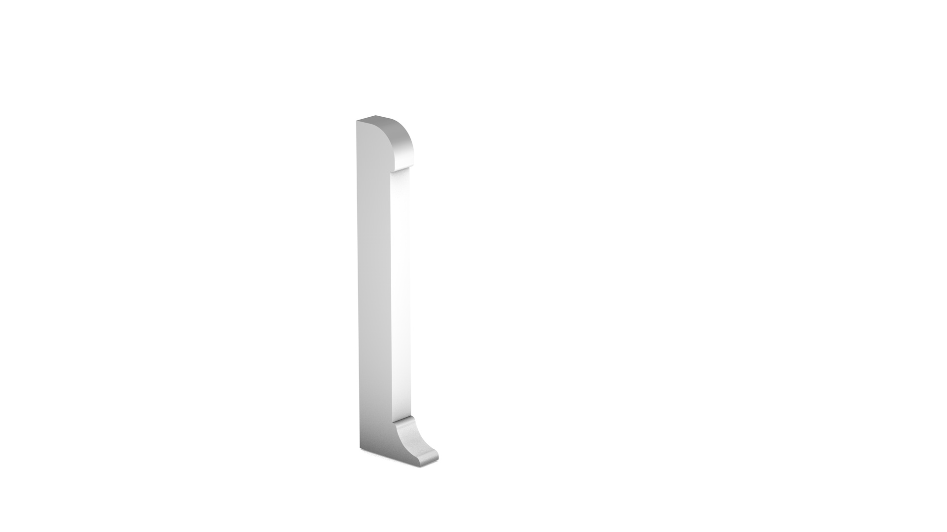 End piece left for aluminum skirting board 379 with insert 4-5 mm - silver