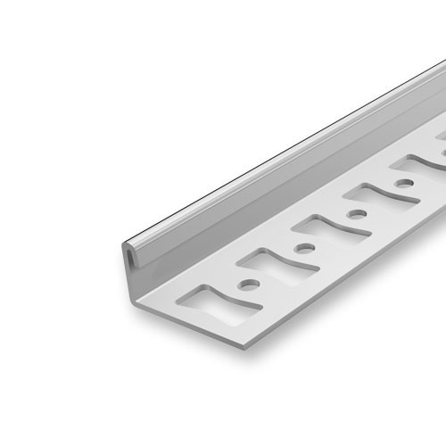 Juntas en aluminio para baldosas Perfil terminal plata 12 mm