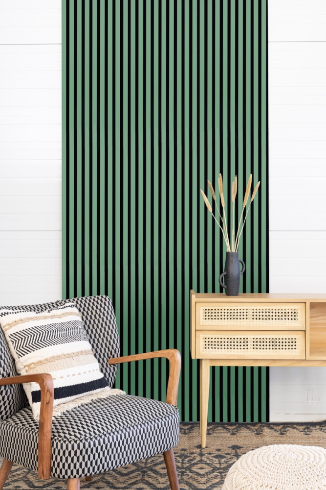 Acoustic+ Akustikpaneel Mint 2600 x 400 mm - Akustikfilz Schwarz