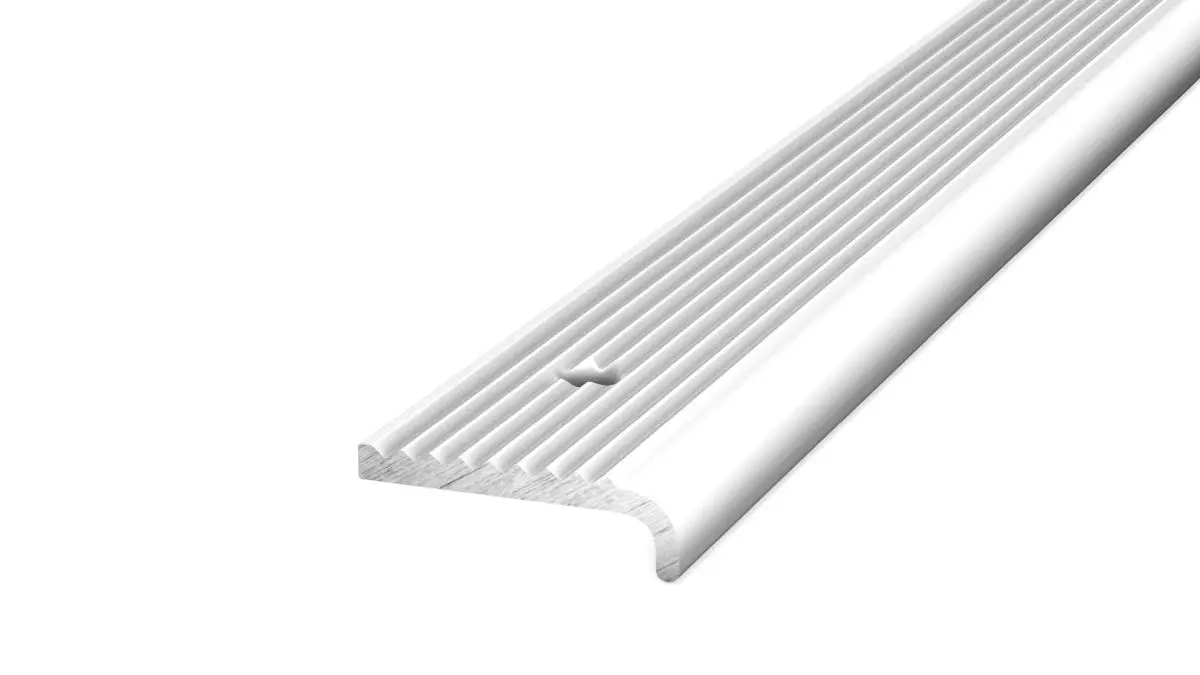 Aluminum stair nosing profile - perforated - silver
