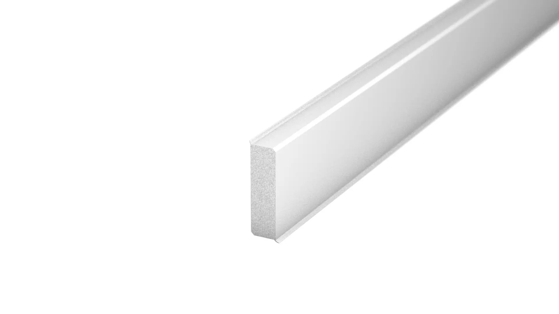 Hard foam skirting board TONDO - 40mm - White