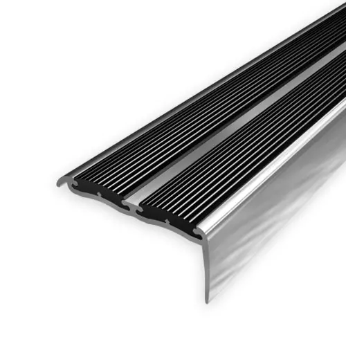 Stair nosing 48x18 with black rubber insert, 2.70 m