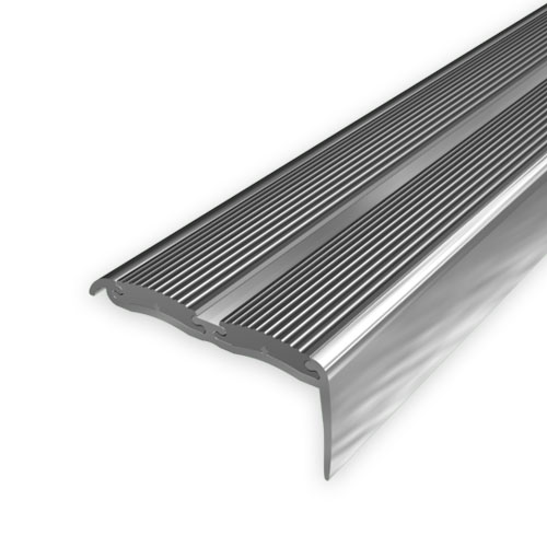 Treppenkante 48x18 mit Gummi-Einlage grau, 0,90 m