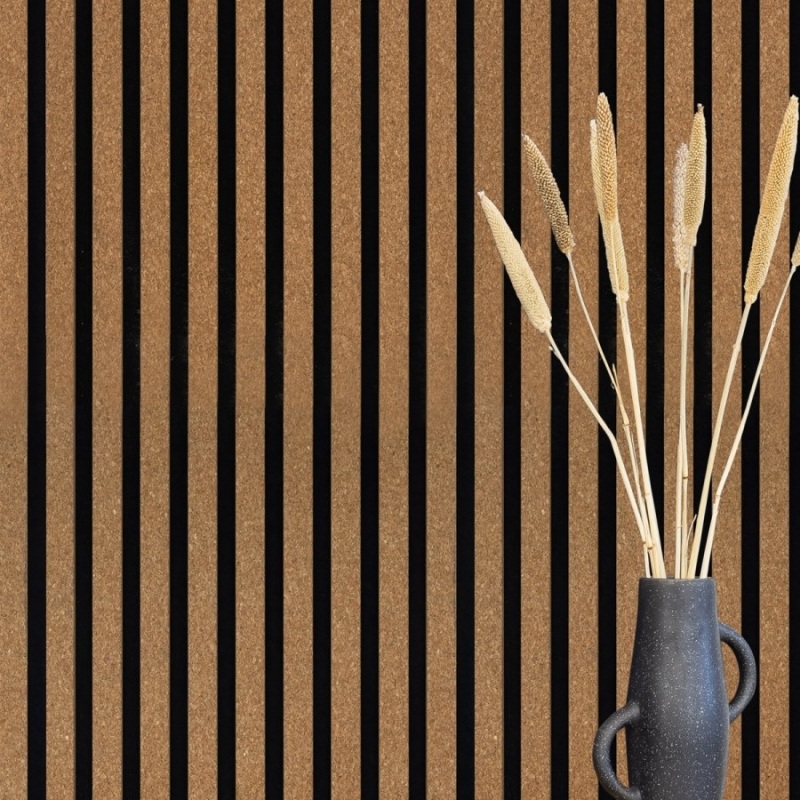 Panel acústico Acoustic+ Premium Corcho fino 400 x 400 mm - Fieltro acústico negro