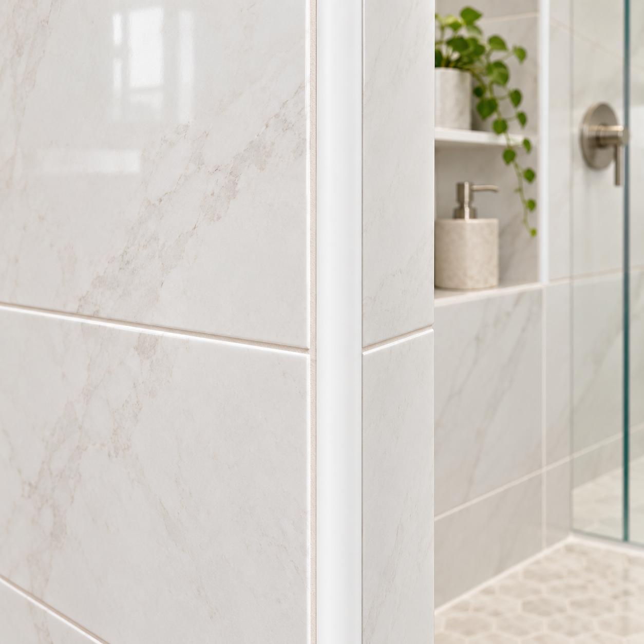 Profilo triangolare in PVC per piastrelle  a quarto di tondo 10mm beige