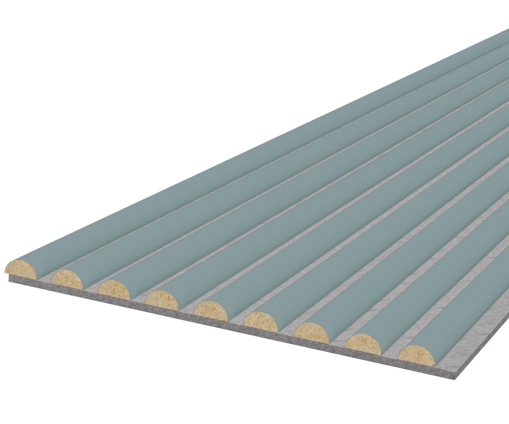Akustikpaneel WAVE - Filzfarbe Grau 2600x400mm - verschiedene Farben