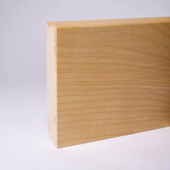 Solid wood skirting 120 mm with chamfered front edge oiled maple