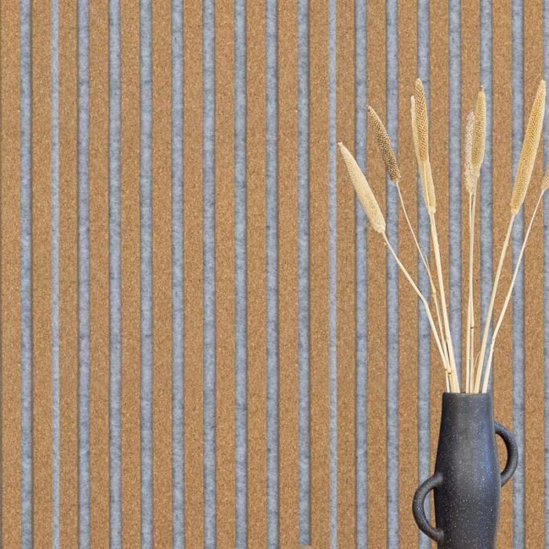 Panel acústico Acoustic+ Premium Corcho fino 400 x 400 mm - Fieltro acústico gris