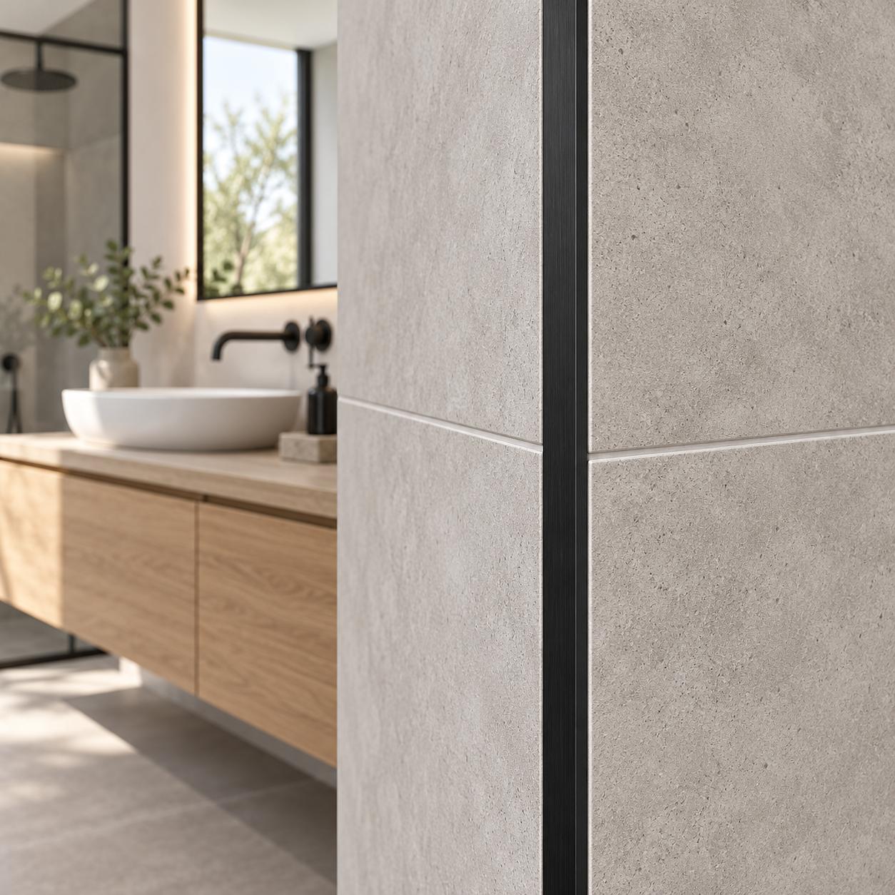 Giunti in alluminio per piastrelle profilo terminale grafite 12 mm