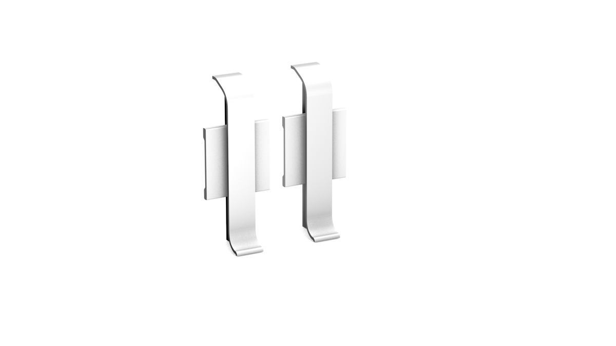 connector for metal clip skirtings silver