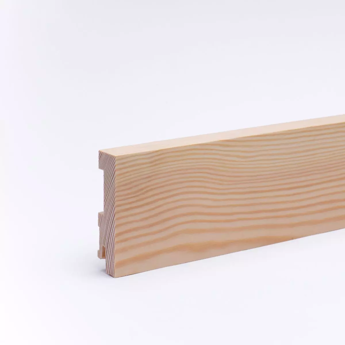 Solid wood skirting 80mm with quadrangular oiled pine
