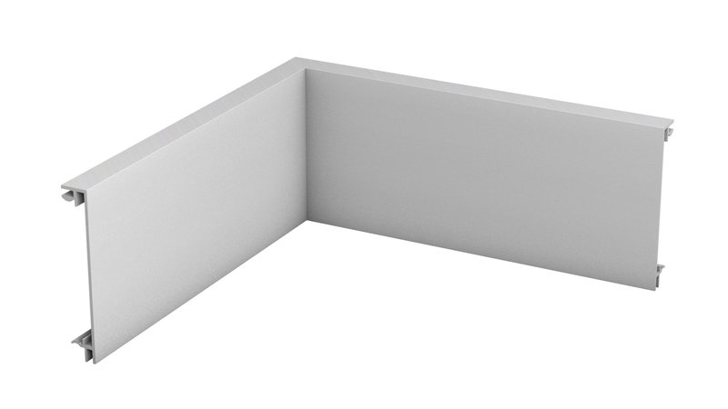 Prinz angolo interno per alluminio-battiscopa 13 x 80 mm - N. 355 - Argento - 25 cm