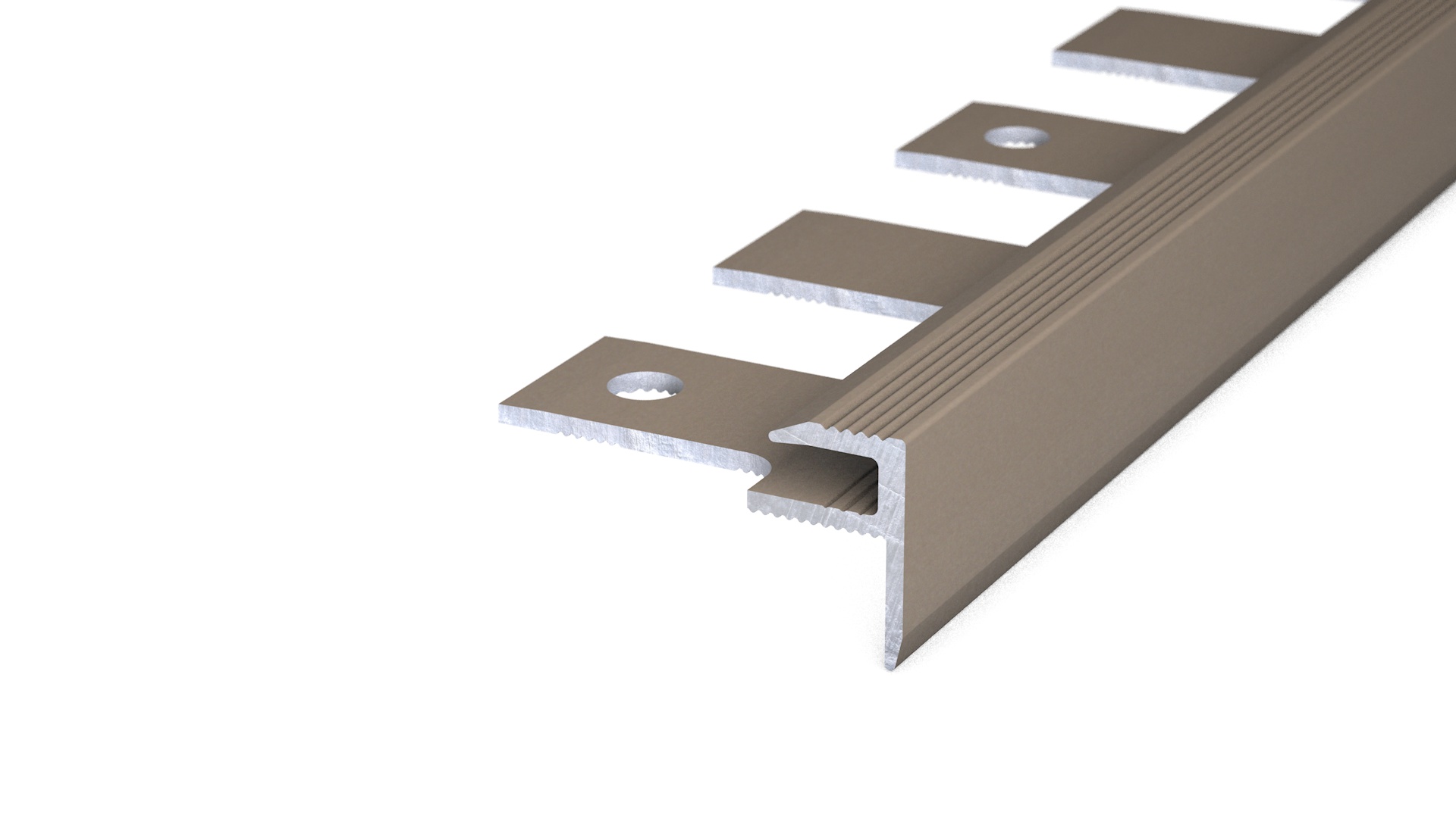 Prinz perfil de borde de escalón 29 x 13 mm - N.º 177 - Acero inoxidable mate - 250 cm