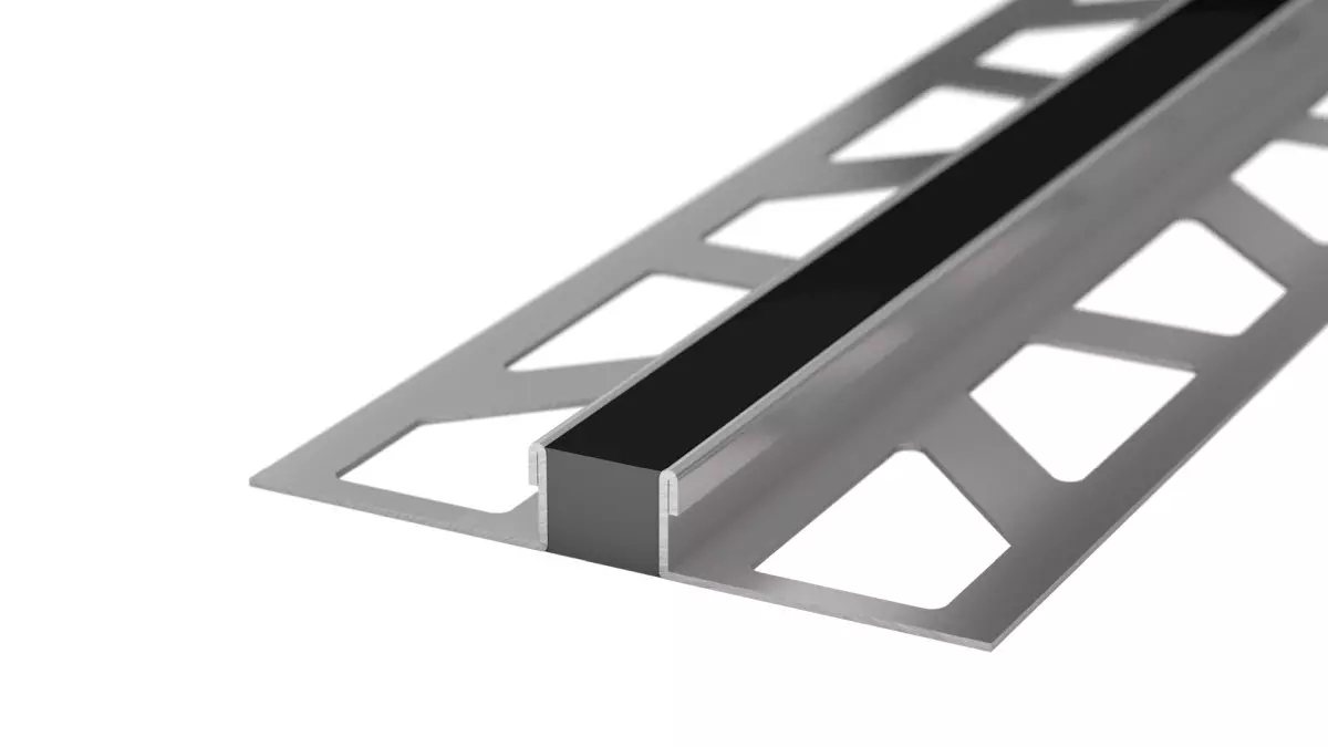 Stainless steel expansion joint - EPDM joint - for 6mm decking - Black 3m