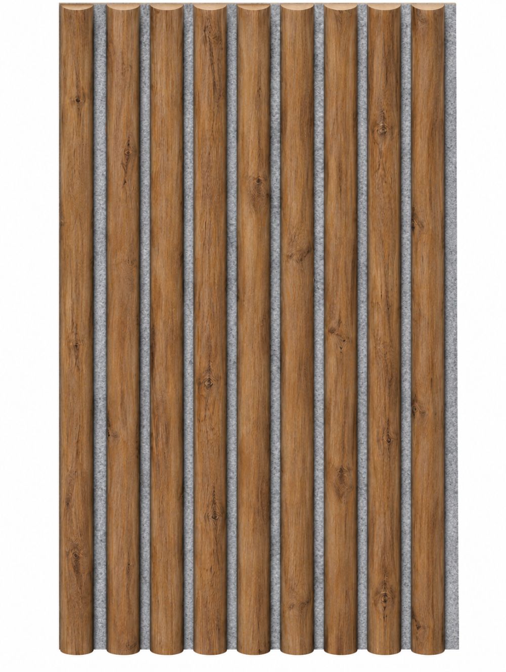 Campione WAVE - rovere rustico - feltro acustico grigio