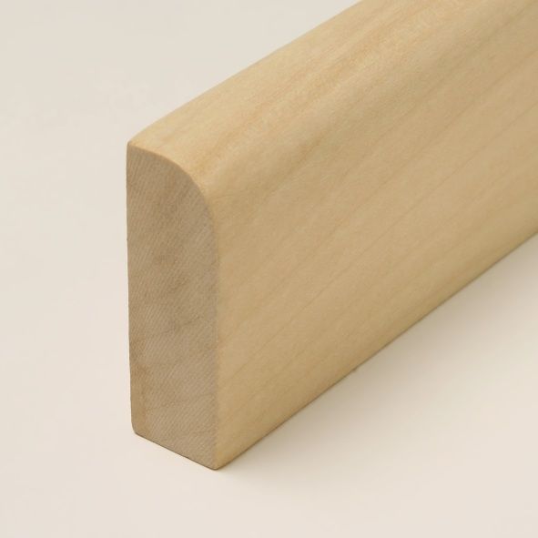 Plinthe en bois véritable avec arrondi bord avant 100 mm érable laqué