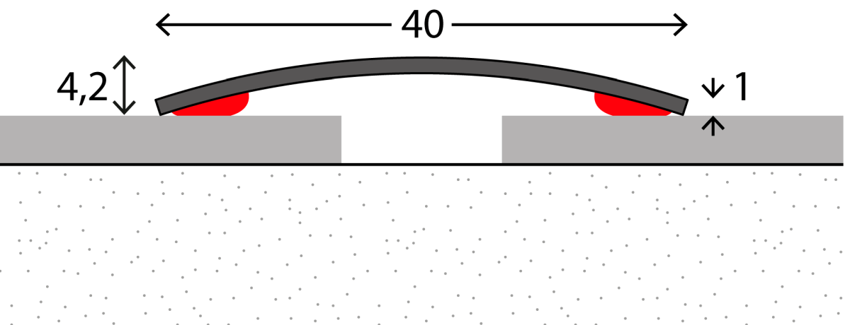 Übergangsprofil selbstklebend Edelstahl Matt - 2,70 m, Universalprofile, Bodenprofile