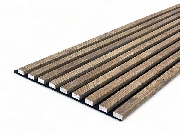 Paneles acústicos de madera maciza 2600 x 400 mm roble natural - Tabacco
