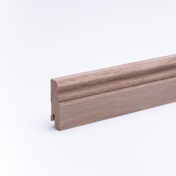 Battiscopa in legno massello 60x16mm Profilo berlinese - rovere grezzo