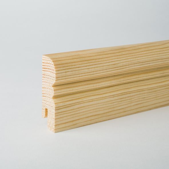 Battiscopa in legno massiccio Alt Reno profilo 80mm - pino grezzo