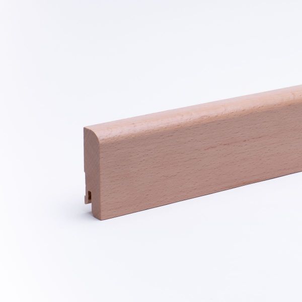 solid wood skirting 60mm with rounded front edge varnished beech