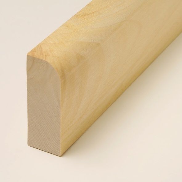 Plinthe en bois véritable avec arrondi bord avant 60 mm érable huilé