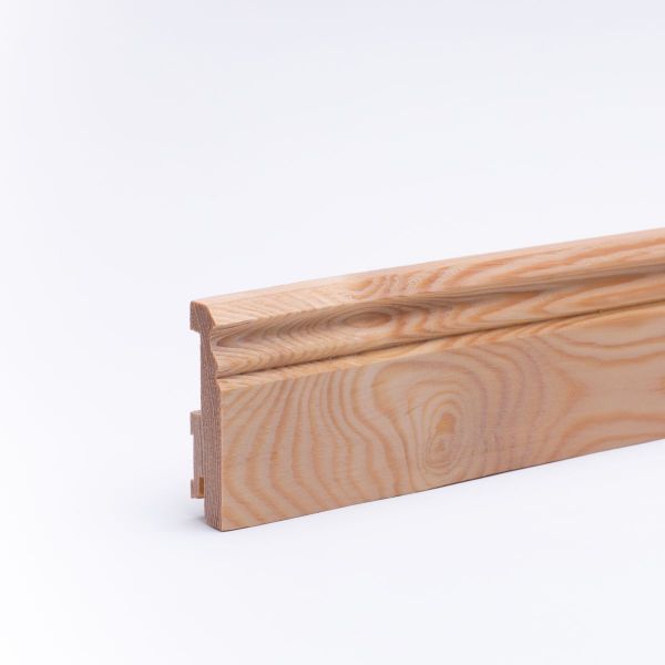 Plinthe en bois véritable profil Berlin 60mm pin huilé