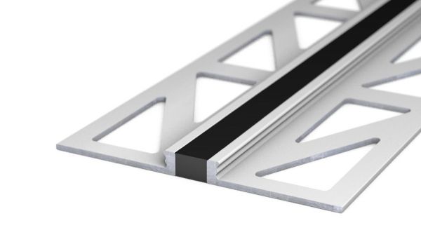 Perfil de junta de dilatación de aluminio - junta de silicona - para revestimientos de 3 mm - negro