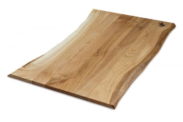 Rebanada de árbol, madera maciza de roble de 22 mm con borde de árbol - listón continuo