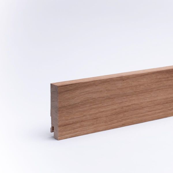 Zócalo de madera maciza 80x16mm cuadrado - roble aceitado