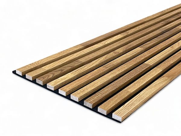 Muster für Massivholz Akustikpaneele Eiche natur - Teak-Oil