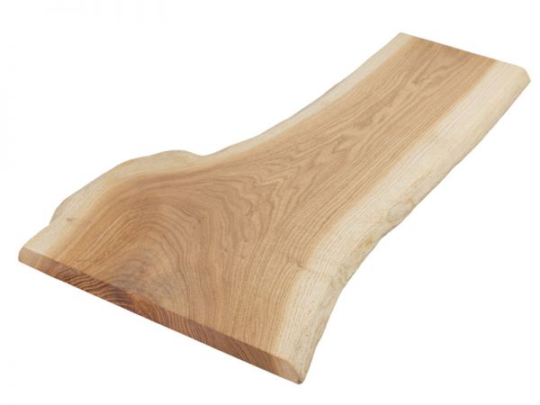 Baumscheibe, Eichenplatte Massivholz mit Baumkante - 100 x 40-45 cm, geölte Oberfläche
