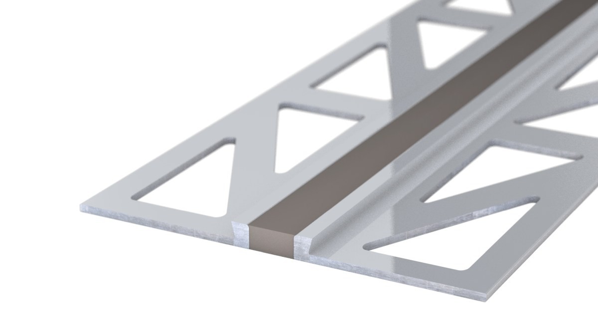 Profilo per giunto di dilatazione in alluminio - giunto in EPDM - per rivestimenti da 2 mm - Grigio