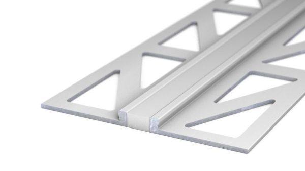 Profilé aluminium pour joint de dilatation - joint silicone - pour revêtement 2,5mm - Gris argenté 3