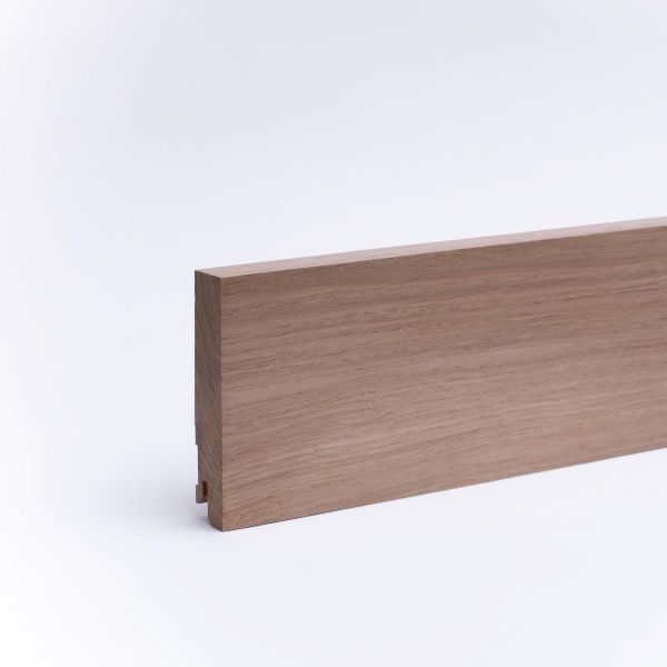 Zócalo de madera maciza 100x16mm cuadrado - roble lacado