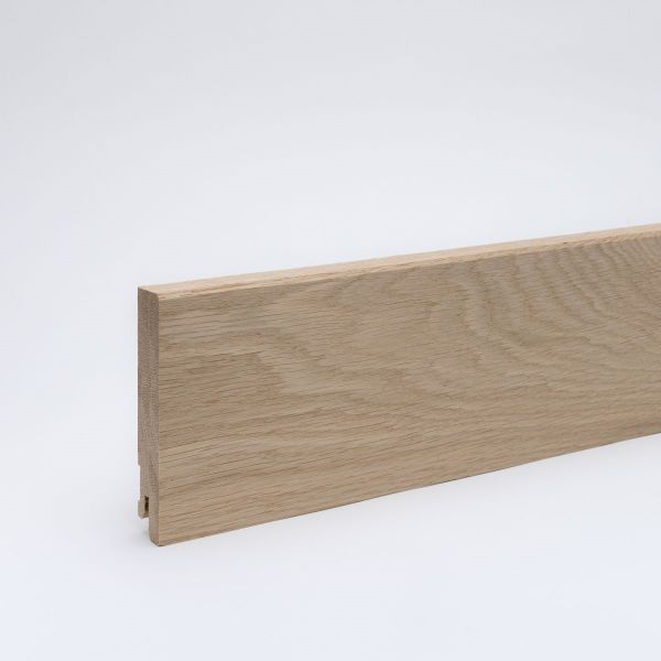 Massivholz-Sockelleiste 100x16mm gefast - Eiche roh